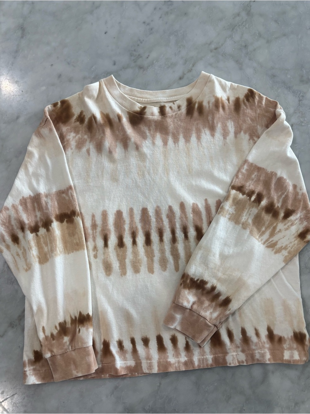 Citizens Of Humanity Cream & Brown Tie-Dye Crewneck Sweater